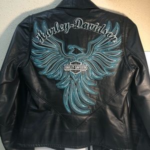 Harley Davidson leather jacket Ladies XS pre owned